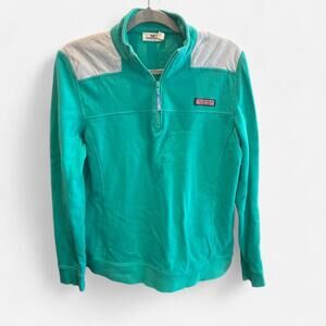 Vineyard Vines Martha's Vineyard Teal w/ Fuscia Accent Quarter Zip Sz M